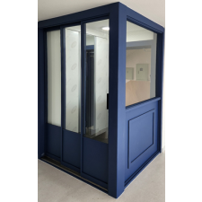 ㄱ자 파티션 중문(50바/램핑/투명강화/오픈형)